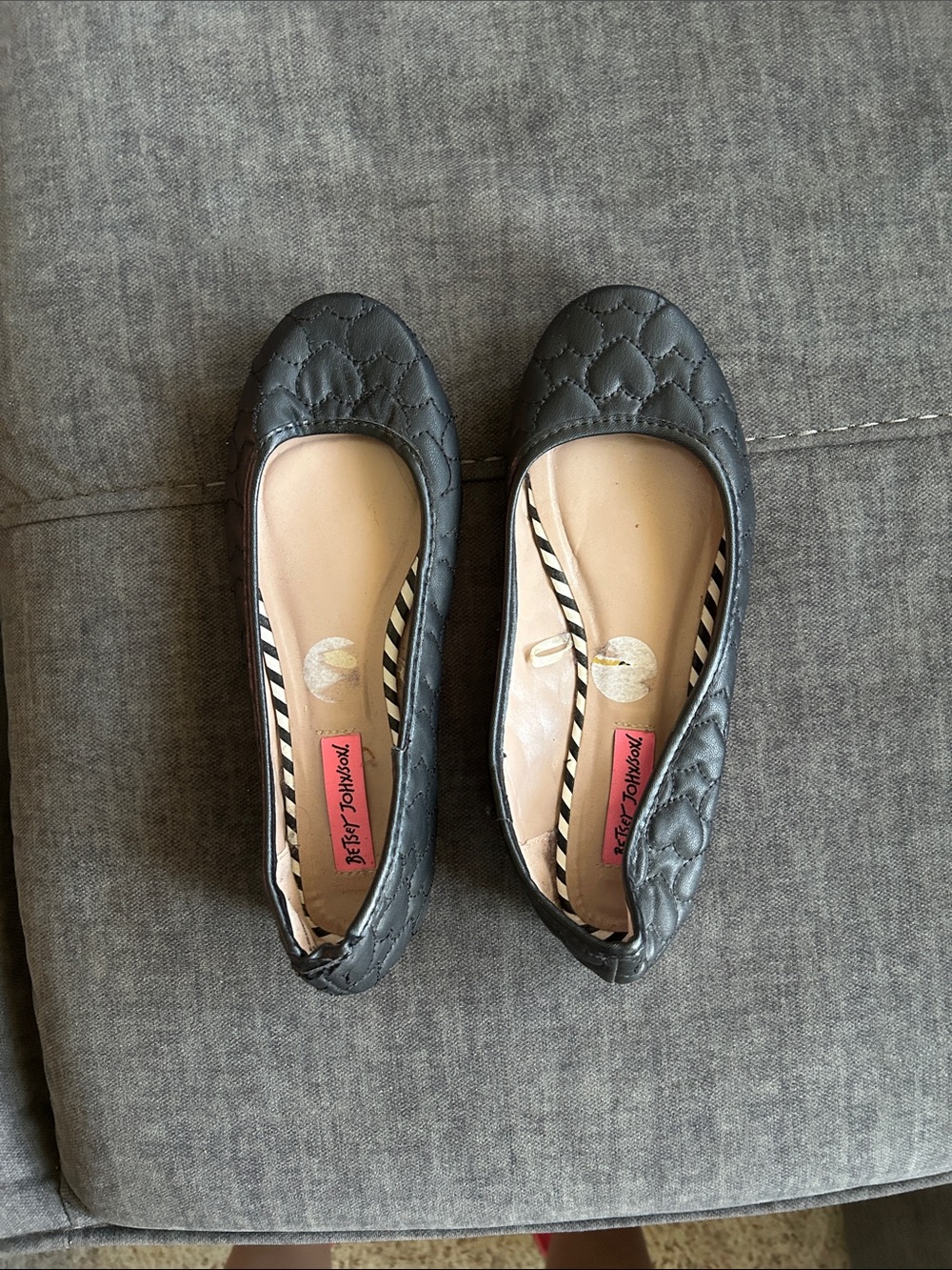 Betsey Johnson Vintage Black Quilted Slip-On Ballet Flats
